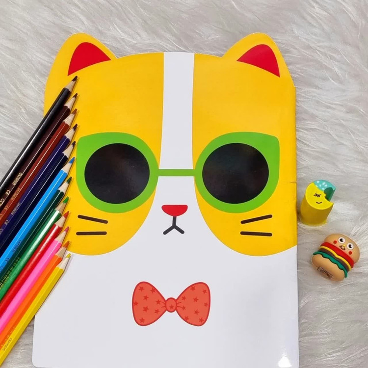 دفتر نقاشی بزرگ طرح گربه بامزه