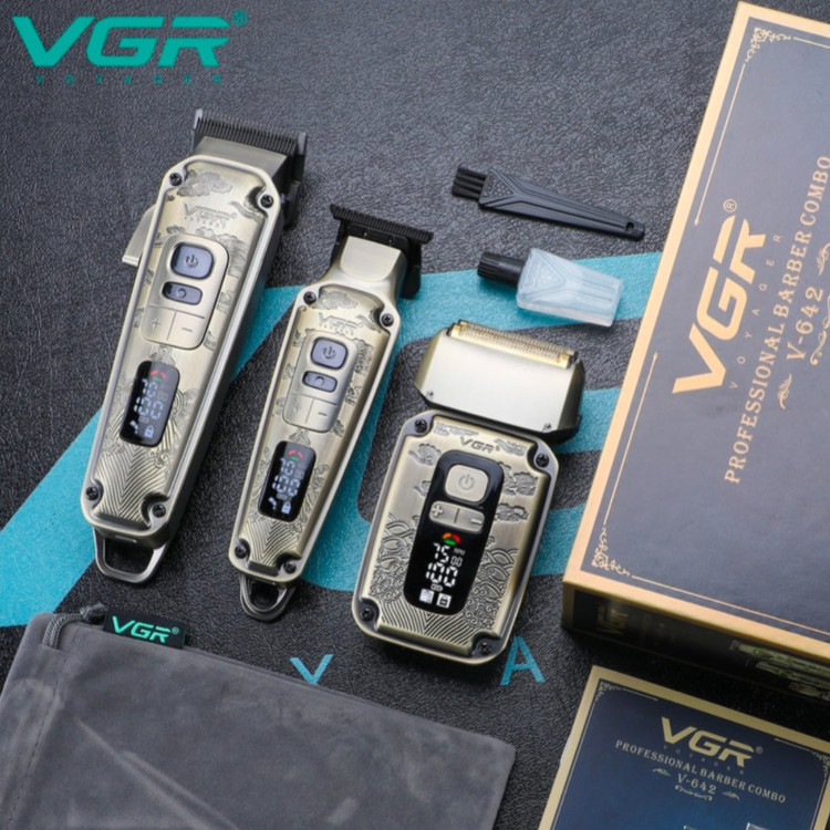 ماشین اصلاح سر و صورت سهقلو وی جی ار مدل V-642